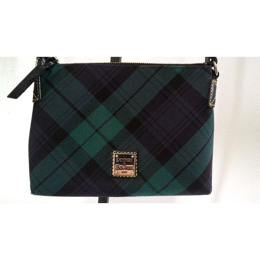 Dooney & Burke Blue/Green/Black Tartan Crossbody Bag